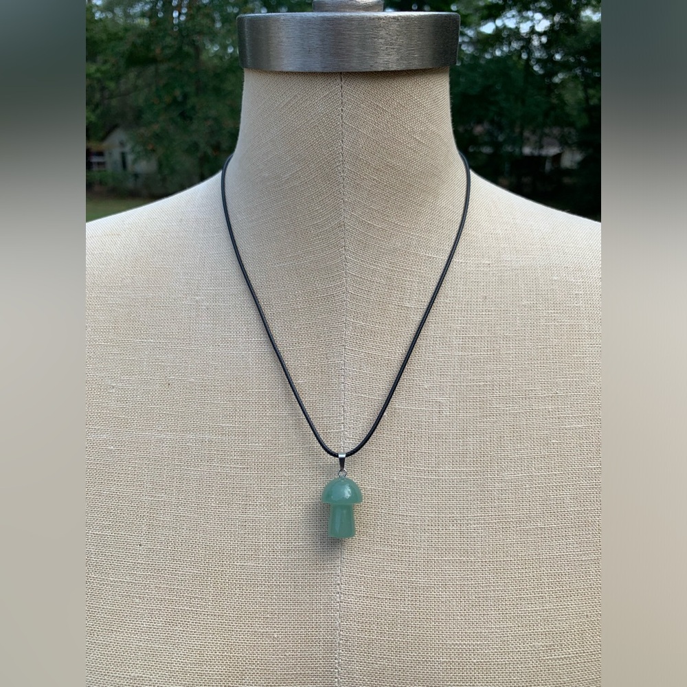 Handmade Genuine Stone Mushroom Amulet Necklace - Picture 5 of 12
